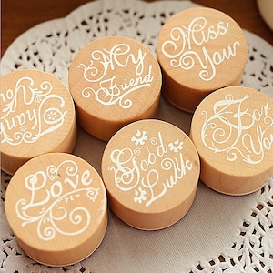 1 Piece Blessing Words Stamp -- Wooden Rubber Stamp -- Diary Stamp