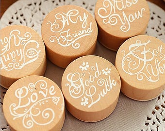 Blessing Words Wooden Rubber Stamp - Diary Stamp
