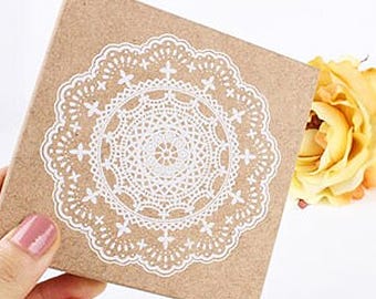 Large Lace Rubber Stamp - Wooden Diary Stamp (9cm)