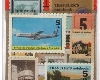Korea Vintage Paper Deco Sticker Stamp - 4 Sheets - AH204119