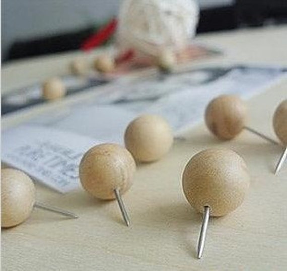 10 Pcs Push Pins Wooden Push Pin Push Pin AH202862 Etsy