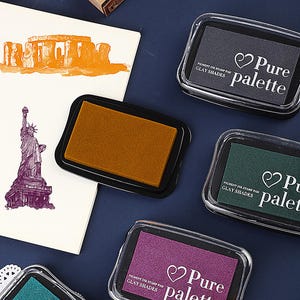 Almohadilla de tinta para sellos de 12 colores, almohadilla de tinta para manualidades, almohadillas de tinta, almohadillas de tinta pigmentada