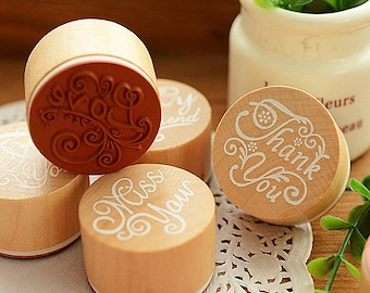 Blessing Words Rubber Stamps - Diary Stamps, Set of 6