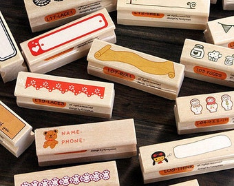 20 pcs Lace Stamp Set -- Wooden Rubber Stamp -- Diary Stamps-AHS201365