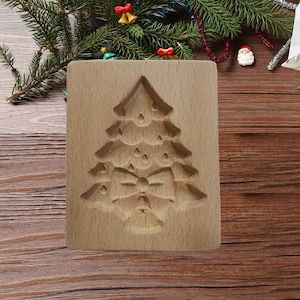 Cookie Cutter, Tree Wooden Cookie Mold, Wood Cookie Stamp, Cookie Embosser for Cookies