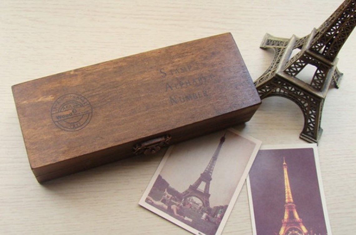 Vintage Alphabet Stamp Set Wooden Rubber Stamps Rubber Etsy