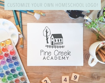 HOMESCHOOL LOGO: Picket Fence, Prämade & Individualisiert, Lehrer Logo, Schullogo, Home Educator Logo, Homeschool Room, Handgezeichnete Doodle