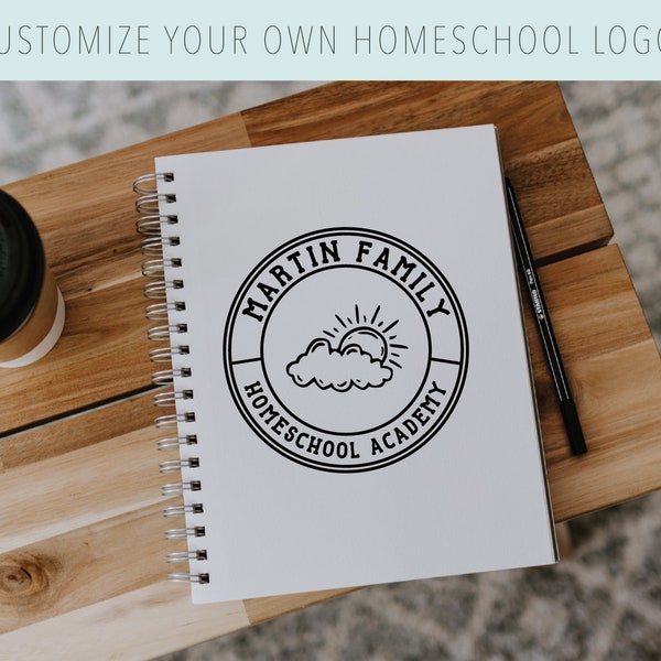 HOMESCHOOL LOGO: Sun Decal, Modern, Simple, Premade & Customized, Teacher Logo, School Logo, Home Educator Logo, Homeschool Room