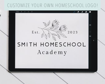 HOMESCHOOL LOGO: Floral, Year Est., Modern, Einfach, Vorgefertigt und Angepasst, Lehrer Logo, Schullogo, Home Educator Logo, Homeschool Room