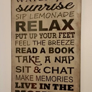 Porch Rules -Primitive Wood Sign