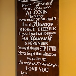 To My Grandson/ Granddaughter- Primitive Wood Sign