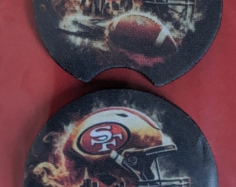 SF 49ers Car Coasters- Set of 2