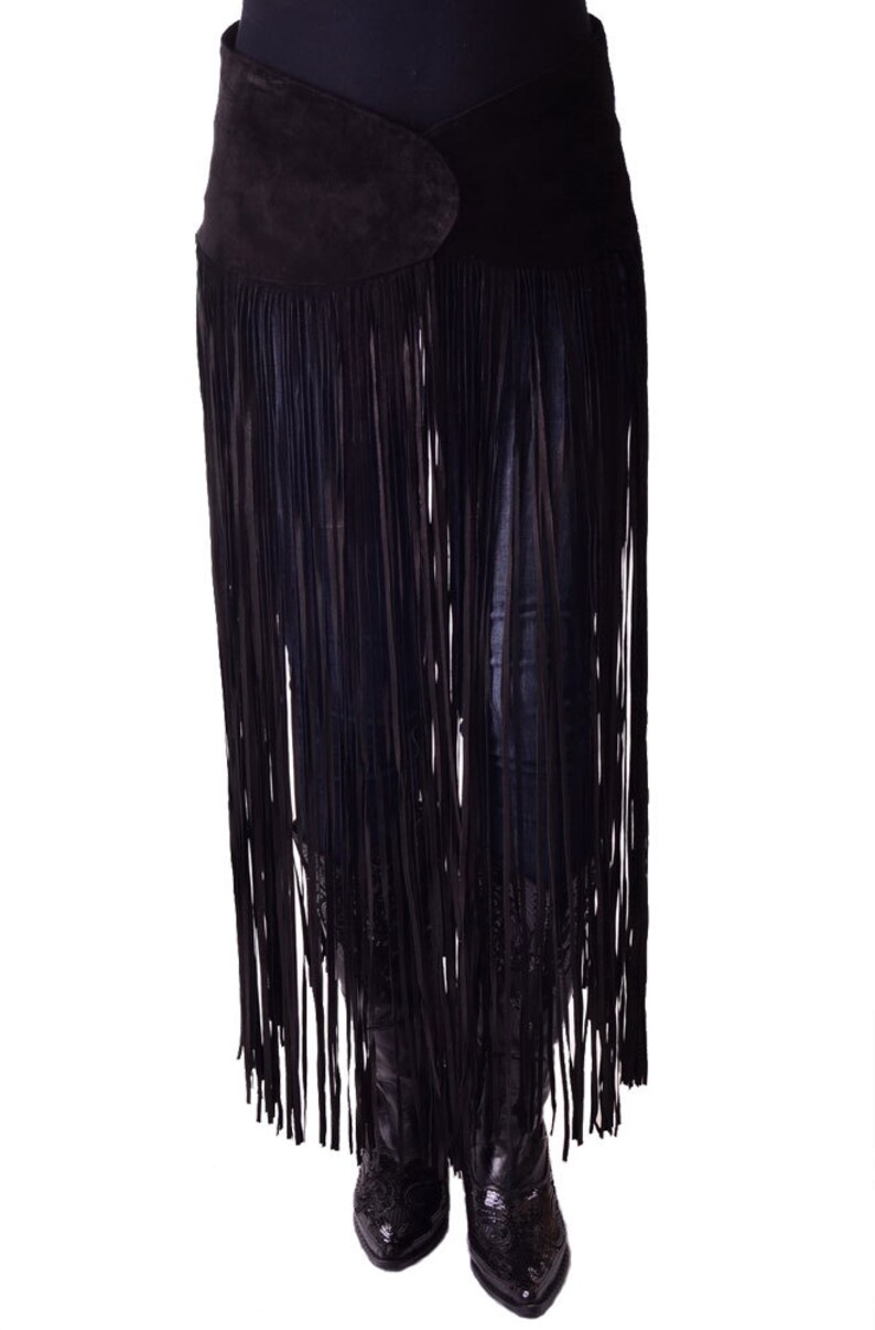 Black Suede Belt With Long Fringe, Statement Southwestern Belt, Extra ...