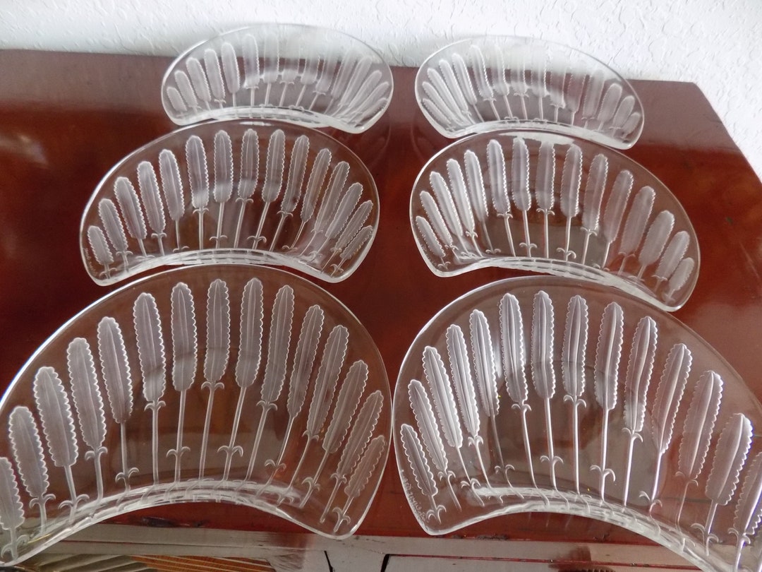 Vintage Lalique Plates Lalique Salad Plates Jaffa Pattern Set Etsy