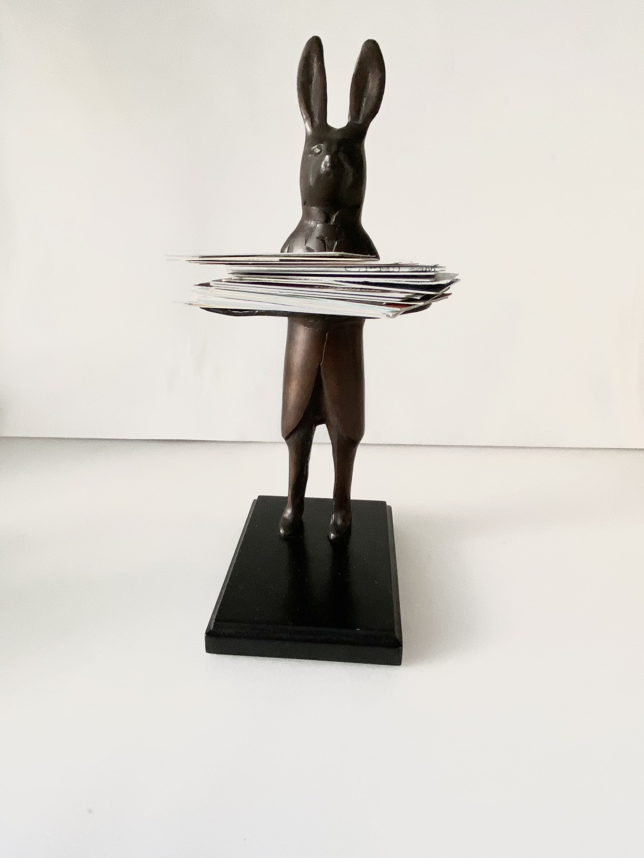 Vintage Business Card Holder Rabbit Trinket Holder Etsy