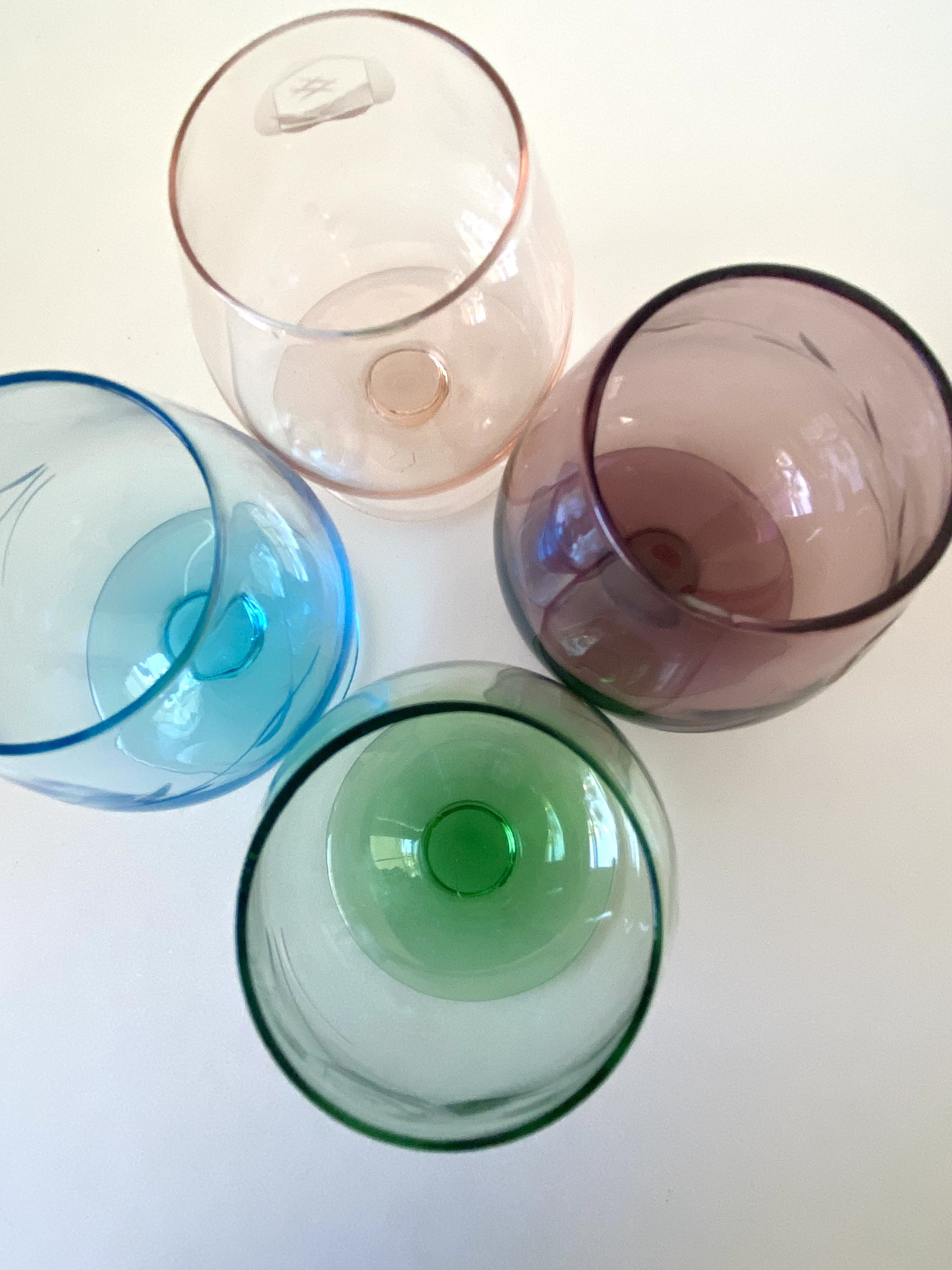 Colored Snifters Small Etched Colored Snifters Brandy Etsy