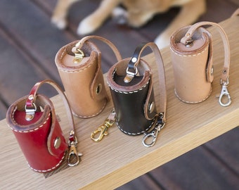 Leather Poop Bag Dispenser