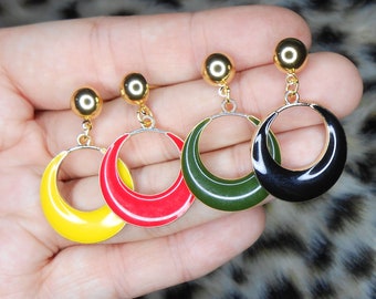 1950s bad girl style teeny tiny colour hoop earrings glitzomatic