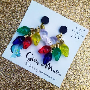 1950s style Christmas light earrings Glitz-O-Matic Glitzomatic image 6