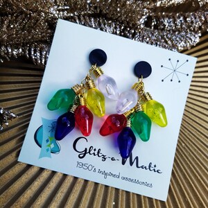 1950s style Christmas light earrings Glitz-O-Matic Glitzomatic image 8