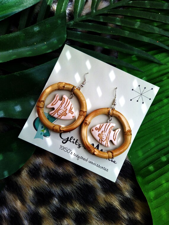 Fish clearance hoop earrings