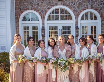 Champagne Shawls, Champagne Pashminas, Champagne Shawl, Champagne Pashmina, Bridal Party Gifts, Bridesmaids Gifts, Bridesmaids Pashminas