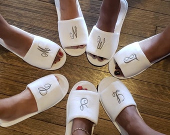 childrens white spa slippers