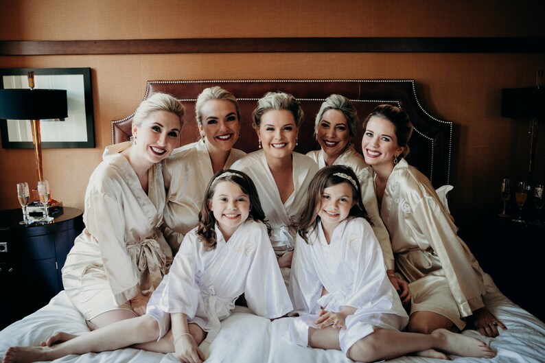 Bridal Party Robes With Spa Slippers Set of 6 Bridesmaid Etsy