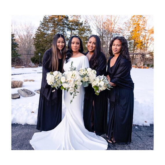 black pashmina for wedding