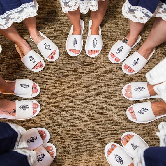 monogrammed spa slippers