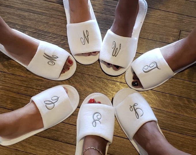 Spa Slippers, Spa Parties, Spa Slippers with Embroidery, Spa Slippers, Spa Parties, Spa Party, Spa Slippers, Wedding Spa Slippers