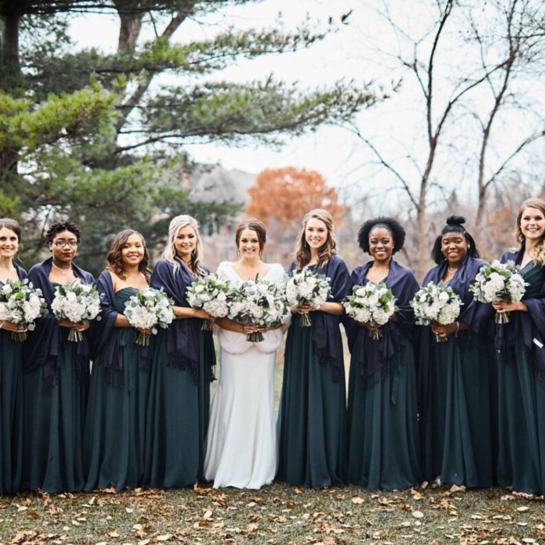 navy pashmina wedding