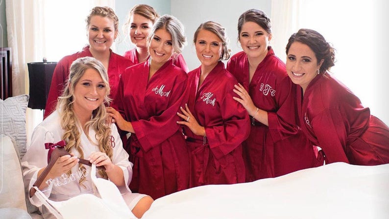 Bridesmaid Robes with Spa Slippers Set of 5 Bridesmaids | Etsy