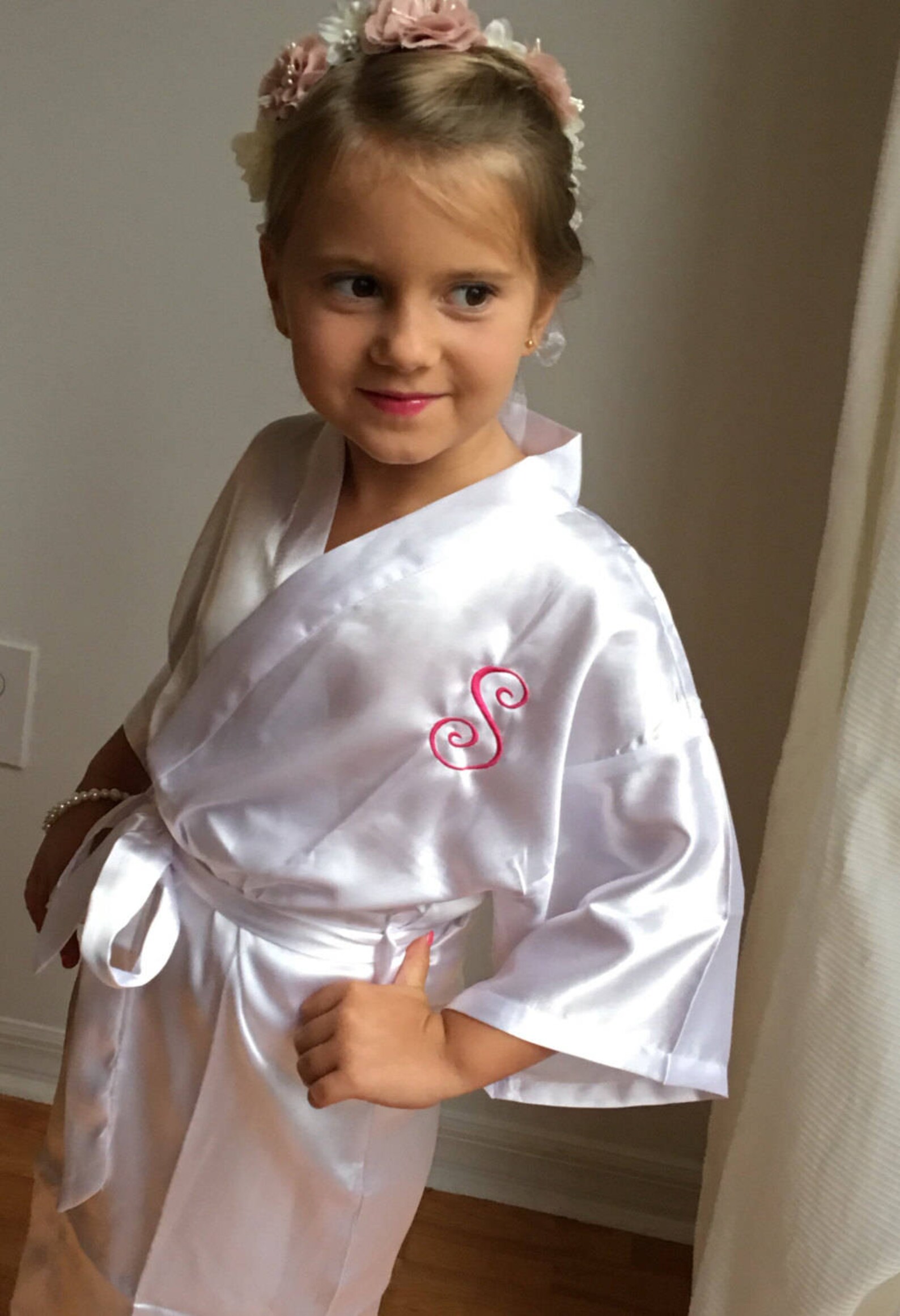 Flower Girl Satin Robe 1 Junior Bridesmaid Satin Robe Etsy