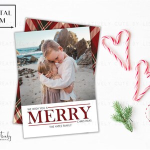 Tarjeta con foto de Navidad, tarjeta con foto de vacaciones, tarjeta de Feliz Navidad, tarjeta de Navidad con purpurina roja, tarjeta, tarjeta de Navidad sencilla, tarjeta de Navidad imprimible