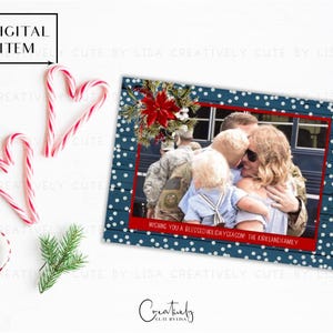 Militaire kerstkaart, militaire kerstkaart, patriottische kerst, implementatiekerstkaart, afdrukbare kerstkaart, fotokaart