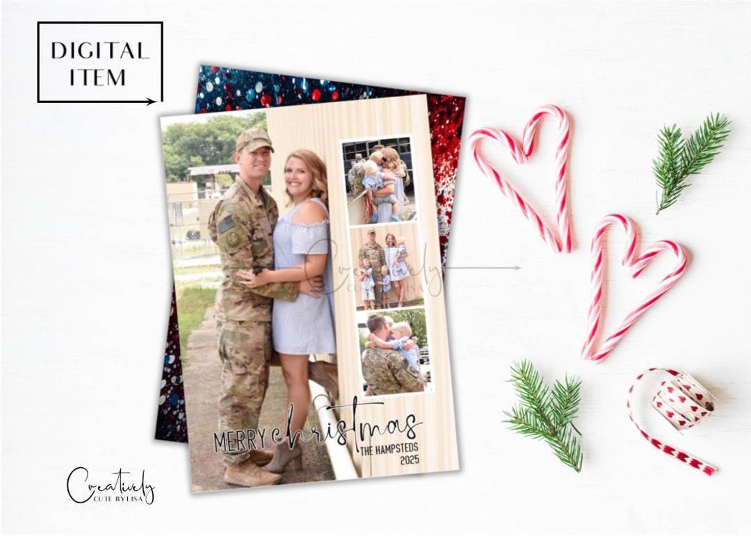 Military Christmas Card Military Holiday Card Patriotic - Etsy