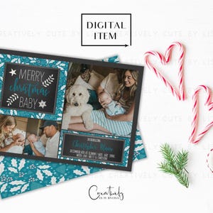 Joyeux Noël pour bébé|Bébé garçon|Faire-part de naissance de Noël|Noël de bébé|1er Noël de bébé|Carte de Noël et faire-part de bébé|Numérique