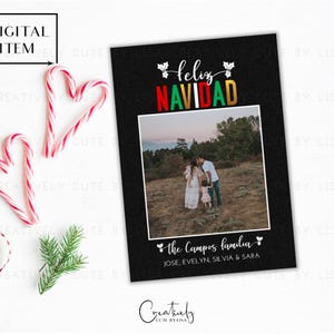 Cartão de Natal espanhol, Cartão de Natal espanhol, Feliz Navidad, Cartão fotográfico de férias, Cartão de fazenda, Cartão de Natal em folha de ouro, Cartão para impressão