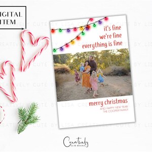 Carte de Noël drôle, carte de Noël Corona, c'est bien, nous allons bien, carte photo de Noël, carte photo de vacances, carte numérique imprimable
