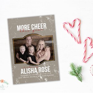 Geboorteaankondiging kerstmis babyaankondiging nieuwe baby kerstkaart geboortekaartje fotokaart voor pasgeboren kraftpapier kaart