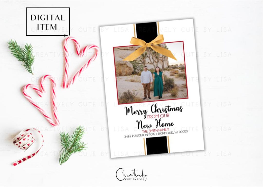 christmas moving announcement, holiday photo card, we've