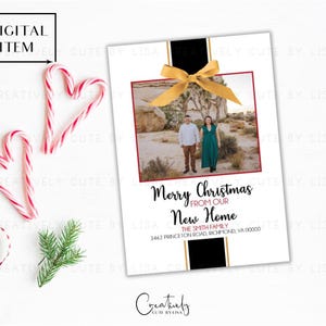Weihnachtsumzug Ankündigung, Urlaub Fotokarte, Wir sind umgezogen, Weihnachtskarte, Adressänderung, Fotoweihnachtskarte, printable Karte