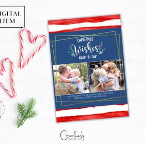 Militär Weihnachtskarte, Weihnachtswünsche nah und fern, Bunt Weihnachten, Einsatz Weihnachtskarte, Foto Karte, zum selbst ausdrucken