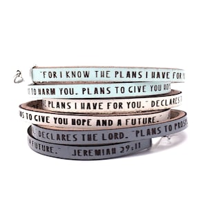 I know the plans I have for you... Jeremiah 29:11 Daily Reminder Leather Wrap Bracelet Gift for Women Religious Christian Jewelry Gift Women