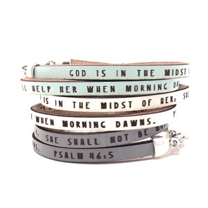 God is in the midst of her... Psalm 46:5 Daily Reminder Leather Wrap Bracelet Gift for Her Women Encouraging Religious Christian Jewelry