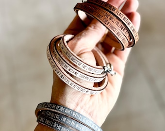 Psalm 23 Leather Wrap Bracelet. Christian Gift for Women. The Lord is my Shepherd...