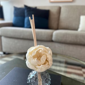 Blue Hobnail Floral Reed Diffuser: Ocean Beach Home Fragrance