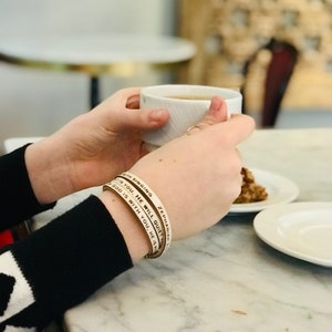 Zephaniah 3:17 Leather Wrap Bracelet, Christian Jewelry Gift