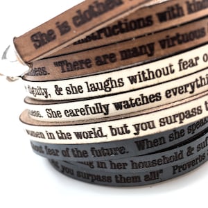Proverbs 31 Leather Wrap Bracelet: Christian Scripture Jewelry Gift